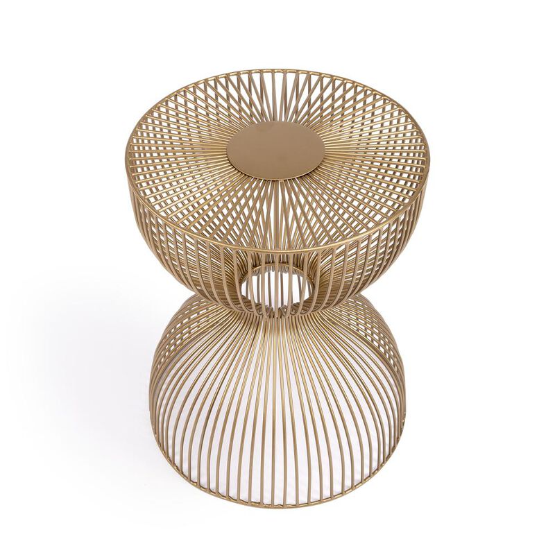 Contemporary Gold Wire End Table, Belen Kox