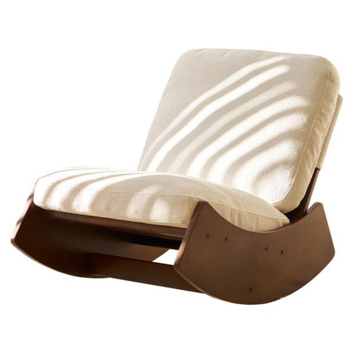 Comfortable Glider Rocking Chair with Soft Upholstery and Sturdy Wood Frame