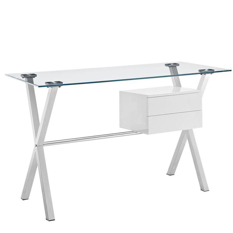 Modway Stasis Glass Top Office Desk