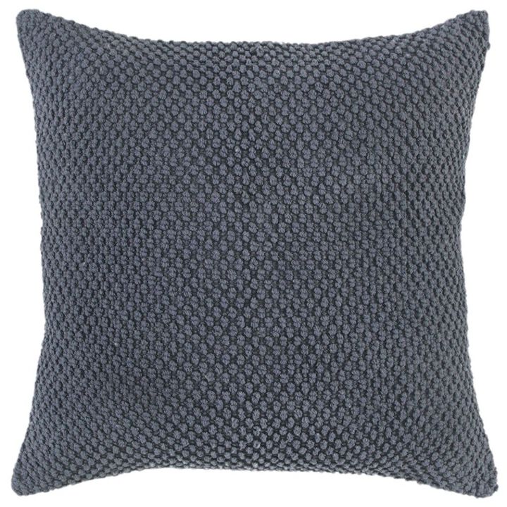 Homezia Dark Gray Nubby Textured Modern Throw Pillow