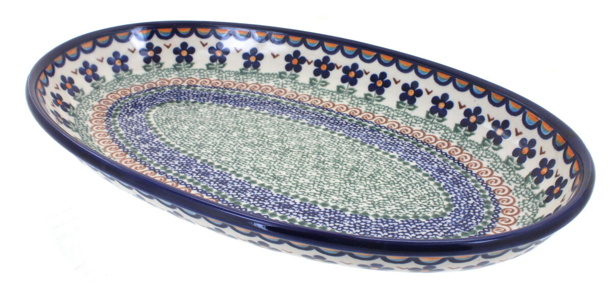 Blue Rose Polish Pottery Scarlett Oval Platter