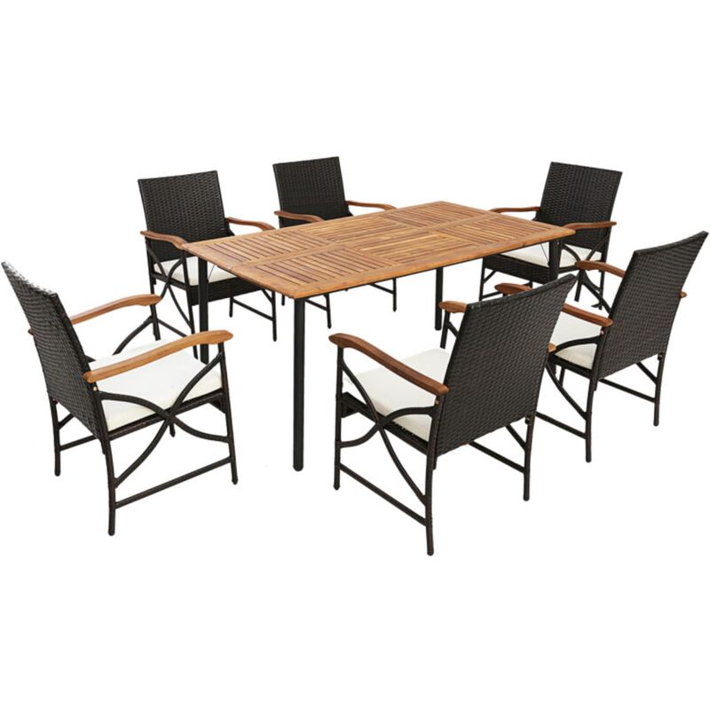 Hivvago Outdoor Dining Set with Acacia Wood Table