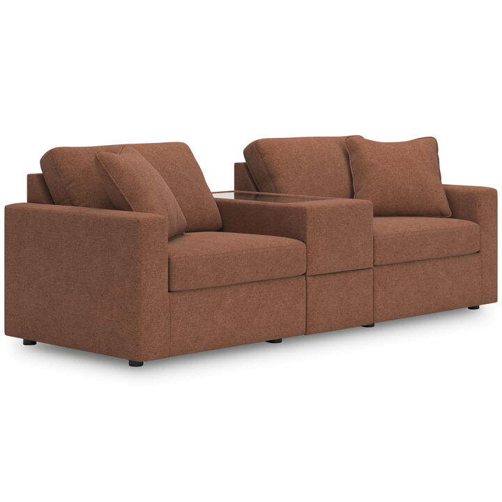 Modmax 3-Piece Modular Performance Fabric Sectional with Storage Console