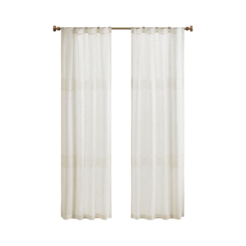 Gracie Mills Theron Lightweight Lined Yarn Dye Sheer Window Panel Pair