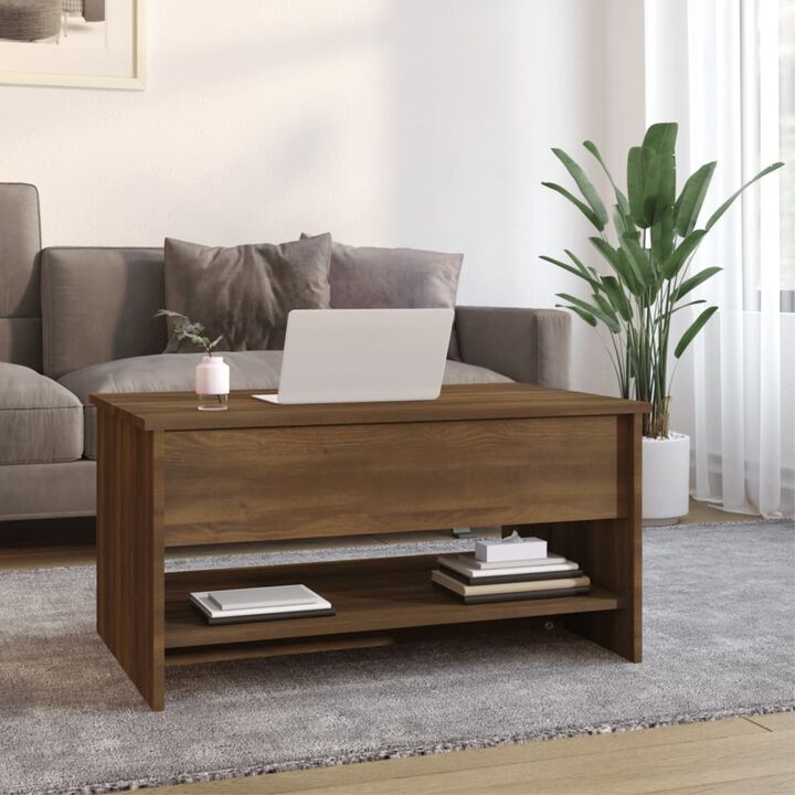 vidaXL Coffee Table Brown Oak 31.5"x19.7"x15.7" Engineered Wood