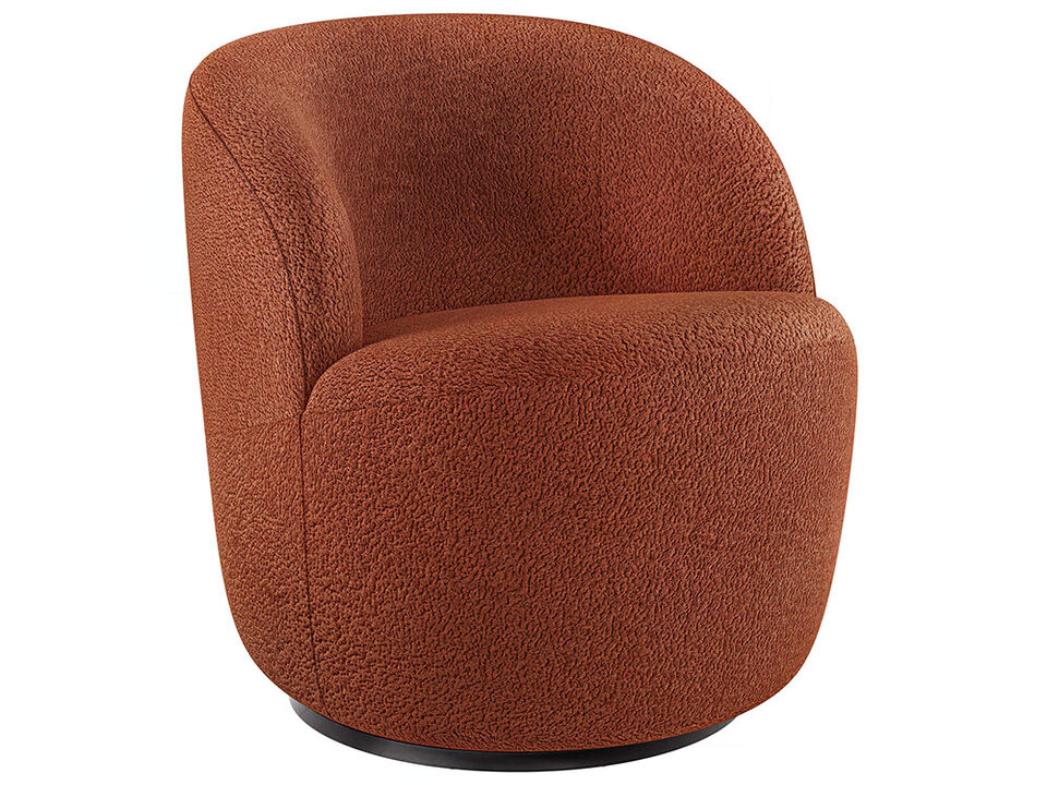 BELLEZE Swivel Barrel Chair, Velvet Modern Round Swivel Accent Chair, 360° Upholstered Swivel Single Sofa Armchair, Comfy Swivel Accent Chair for Living Room Bedroom - Slate (Brick)