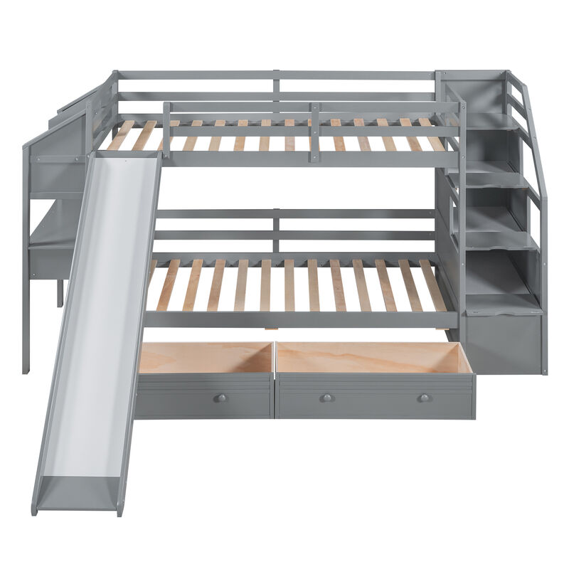 Merax Bunk Bed with Storage Staircase and Drawers