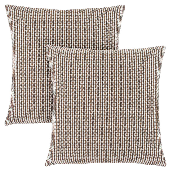 Monarch Specialties I 9239 Pillows, Set Of 2, 18 X 18 Square, Insert Included, Decorative Throw, Accent, Sofa, Couch, Bedroom, Polyester, Hypoallergenic, Brown, Modern