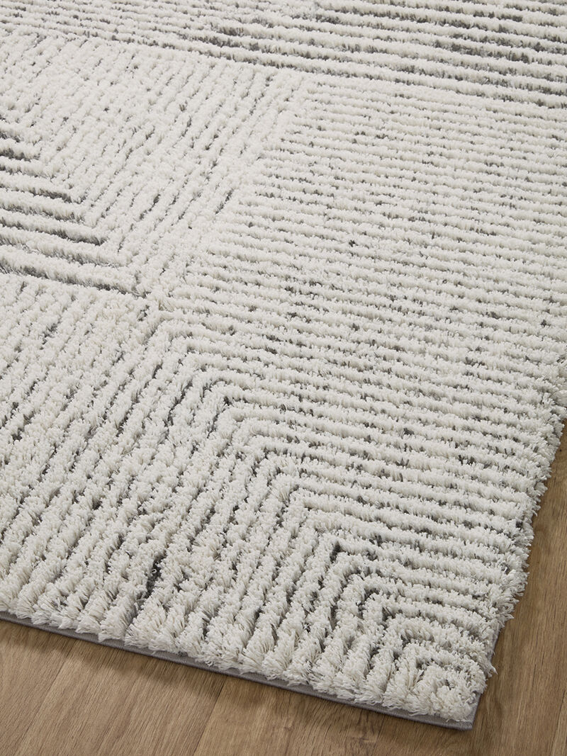 Levitt LEV02 Ivory/Grey 18" x 18" Sample Rug