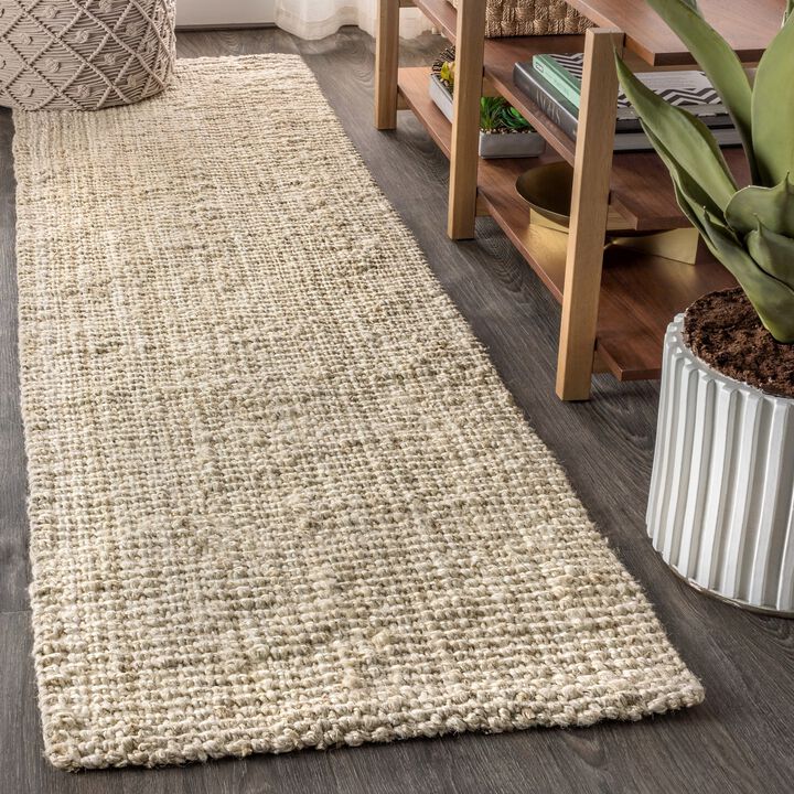 Pata Hand Woven Chunky Jute Natural 2 ft. x 10 ft. Runner Rug