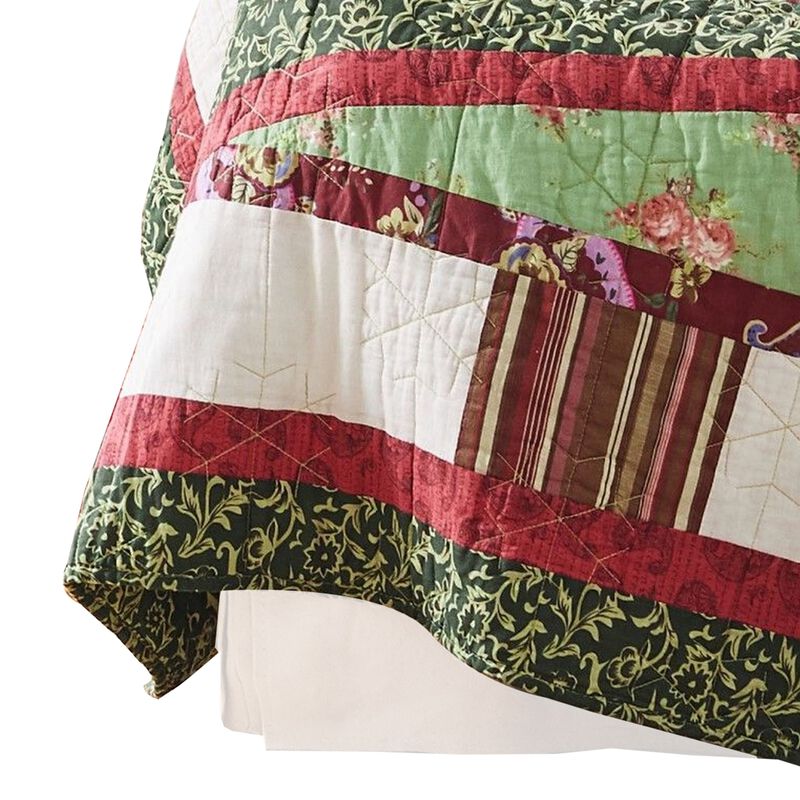 50 x 60 Cotton Quilted Throw Blanket, Christmas Tree Holiday Print - Benzara