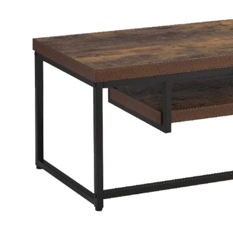 ACME Bob TV Stand, Weathered Oak & Black