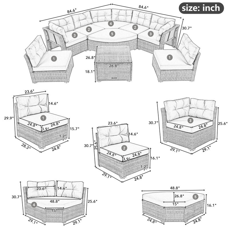 Merax Patio Furniture Sofa Set Outdoor Daybed