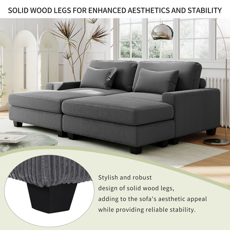 Merax  Square Arm Sofa with Removable Back Cushions