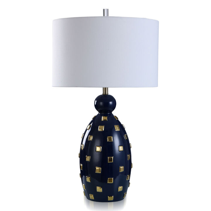 Happy Navy & Gold Table Lamp