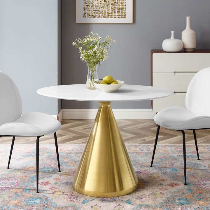 Modway - Tupelo 42" Oval Dining Table Gold White