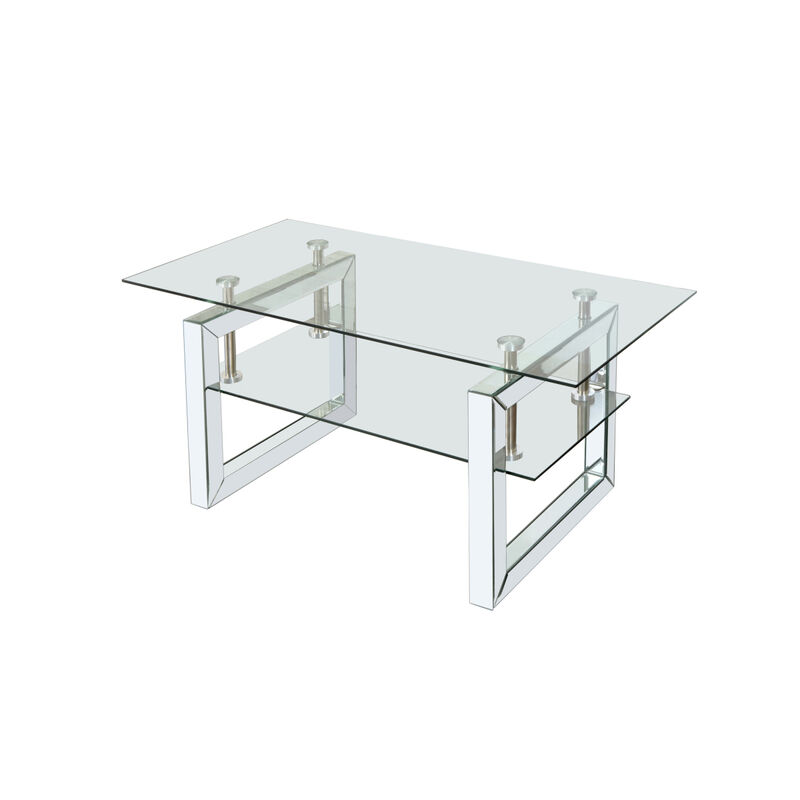 W 39.4" X D 19.7 " X H 17.7" Transparent tempered glass coffee table, coffee table