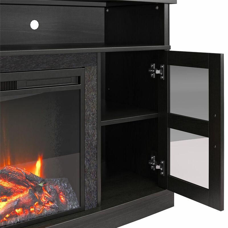 Barrow Creek Fireplace Console with Glass Doors for TVs up to 60"