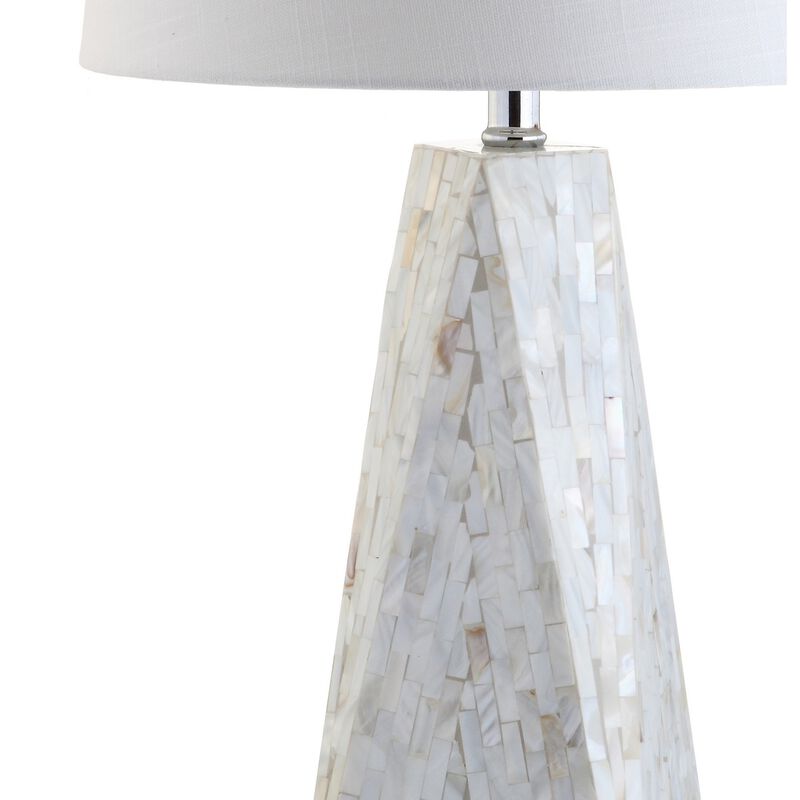 Naeva 28" Seashell LED Table Lamp, Pearl