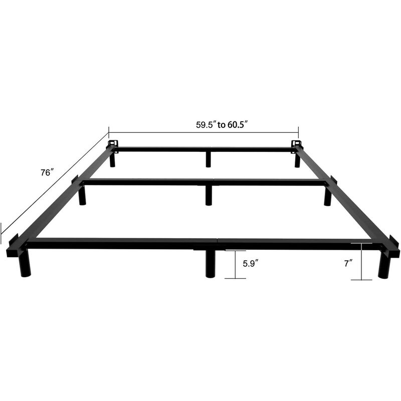 Hivvago Queen 9 Leg Metal Bed Frame with Headboard Brackets 3,000 lbs. Max Weight Limit