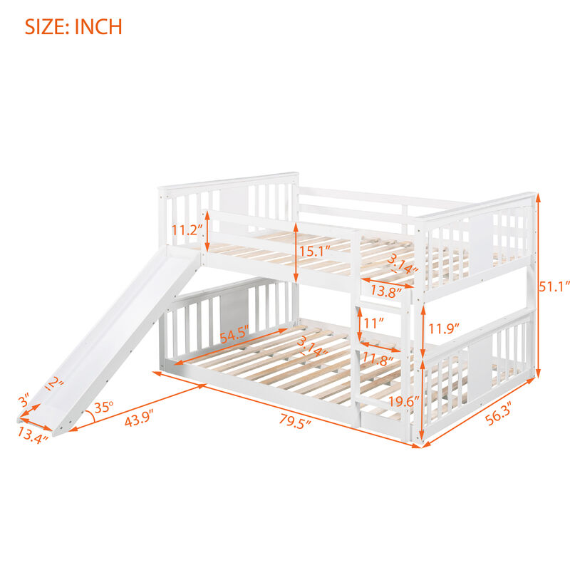 Full Over Full Bunk Bed With Ladder With Slide