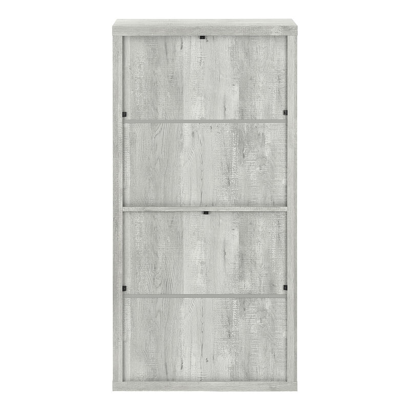 Monarch Specialties I 7405 Bookshelf, Bookcase, Etagere, 5 Tier, 48"H, Office, Bedroom, Laminate, Grey, Contemporary, Modern