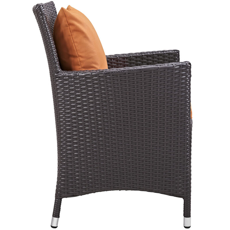 Convene Dining Outdoor Patio Armchair - Espresso Orange