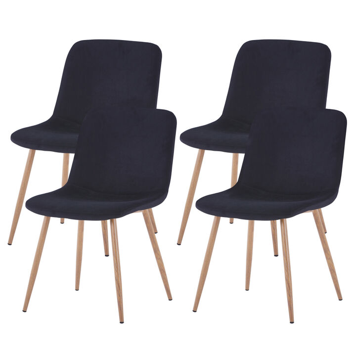 Dining Chair 4 pcs (BLACK), Modern style, technology.Suitable for restaurants, cafes, taverns, offices, living rooms, reception rooms