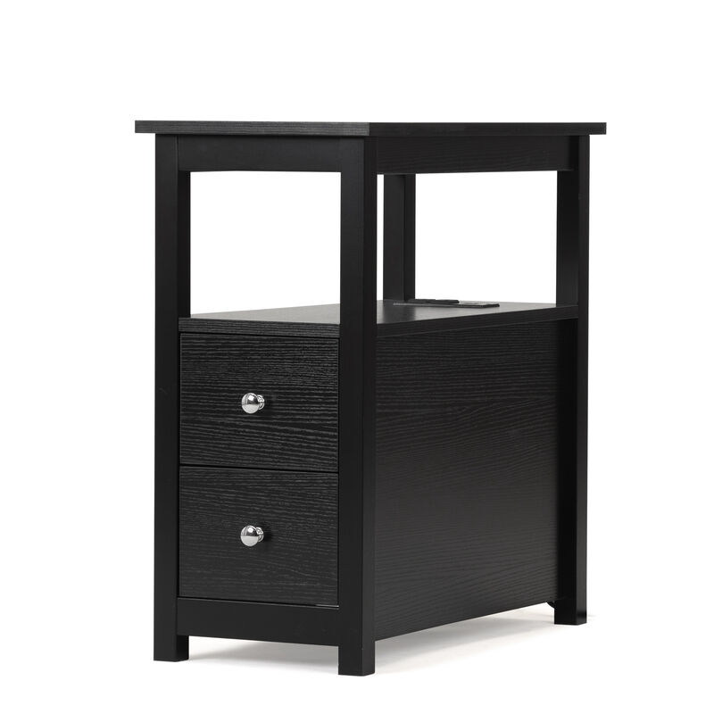 Wooden Black End Table Bedside Table