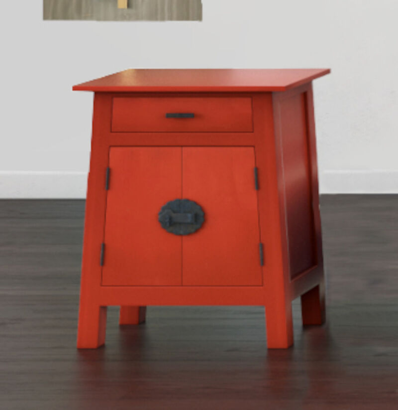 Shabby Chic Cottage 21 in. Red Rectangular Wood End Table