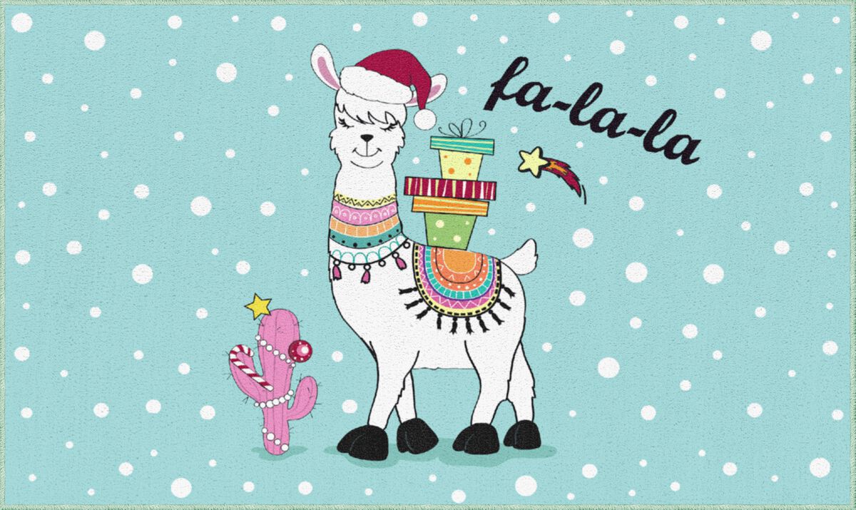 Fa La La Llama Multi 2' x 3' 4" Kitchen Mat