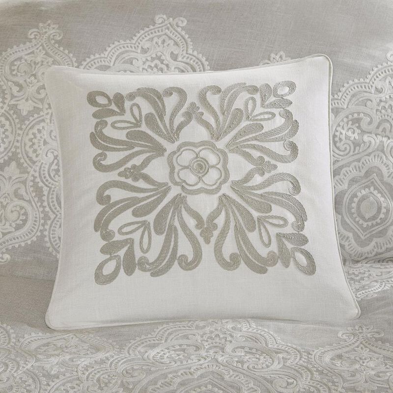 Belen Kox Natural Chain Stitch Embroidery 8pcs Comforter Set, Belen Kox