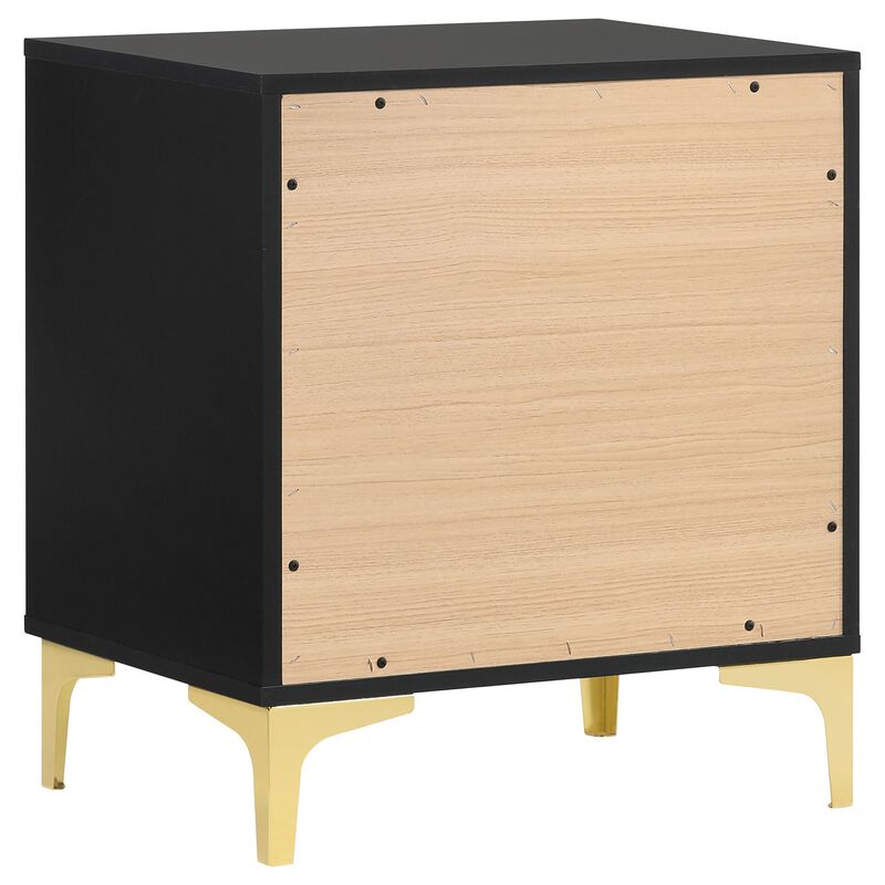 Coaster Home Furnishings Kendall 2-Drawer Nightstand Black and Gold
