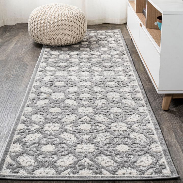 Gallia Tile Trellis High-Low Indoor/Outdoor Area Rug