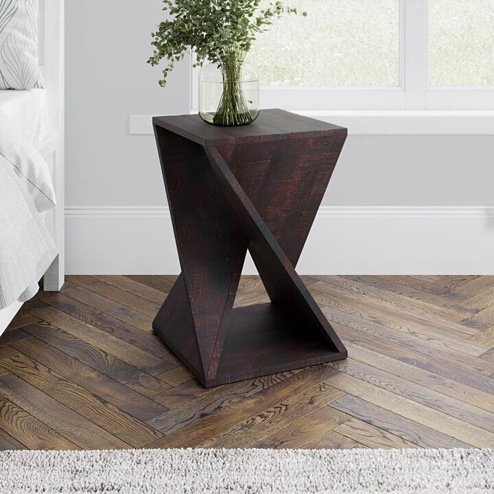 Jofran Solid Mango Hardwood Modern Angled Jasper Table