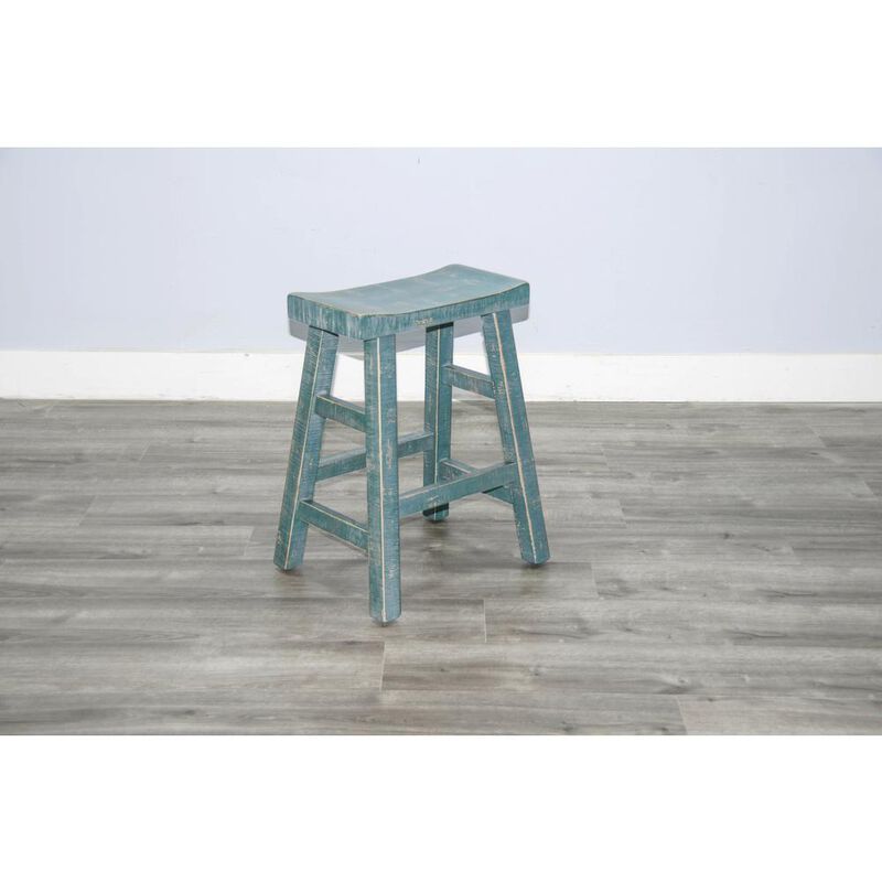 Sunny Designs Sea Grass Counter Saddle Seat Stool, Wood Seat