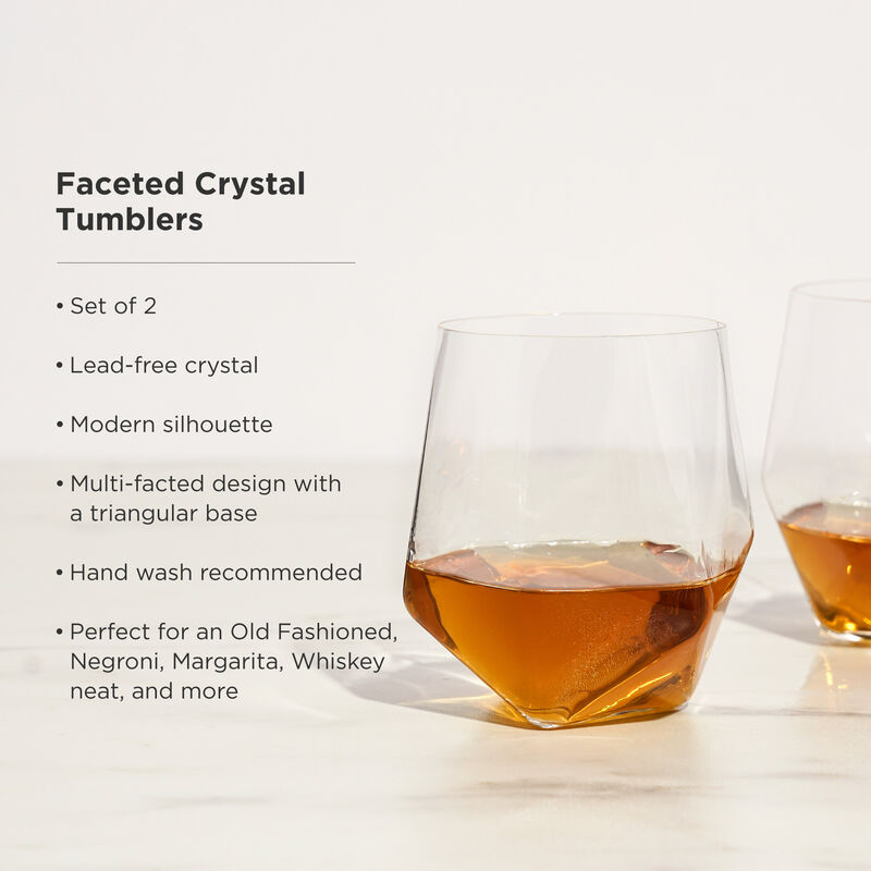 Seneca Faceted Crystal Tumblers Set of 2