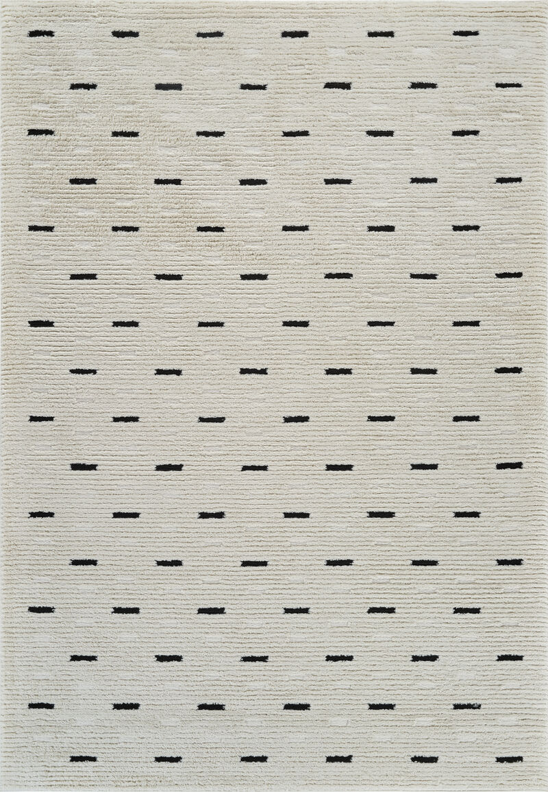 Domus Abstract Modern Cream Black Indoor Area Rug