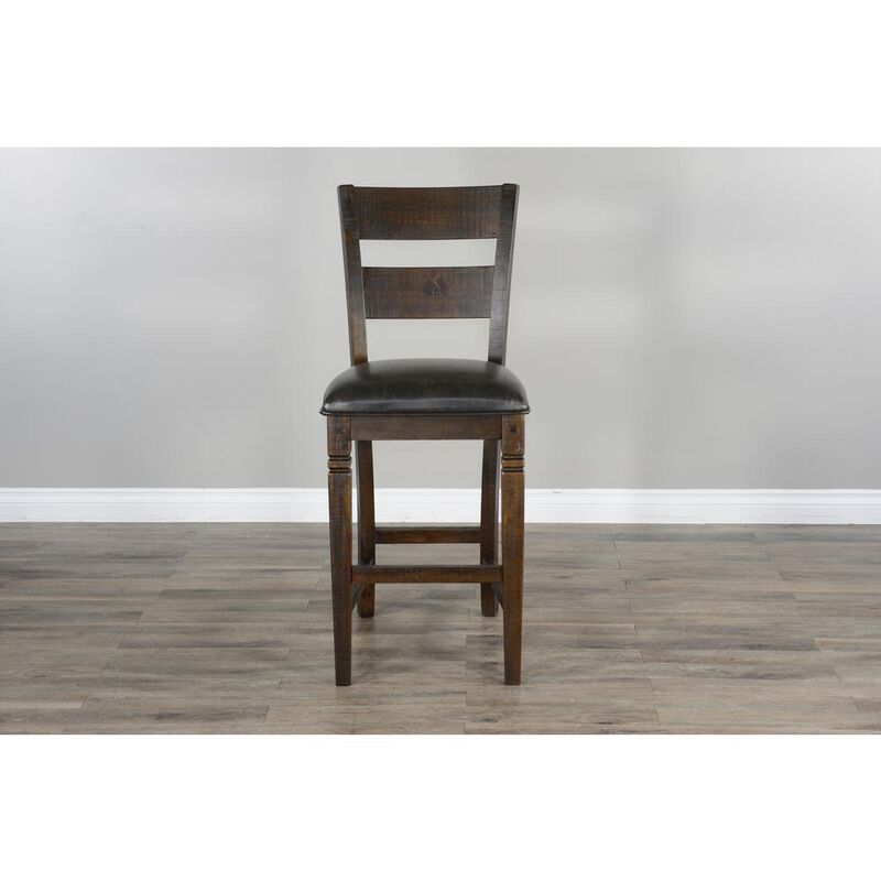 Sunny Designs Bar Homestead Ladderback Barstool, Cushion Seat