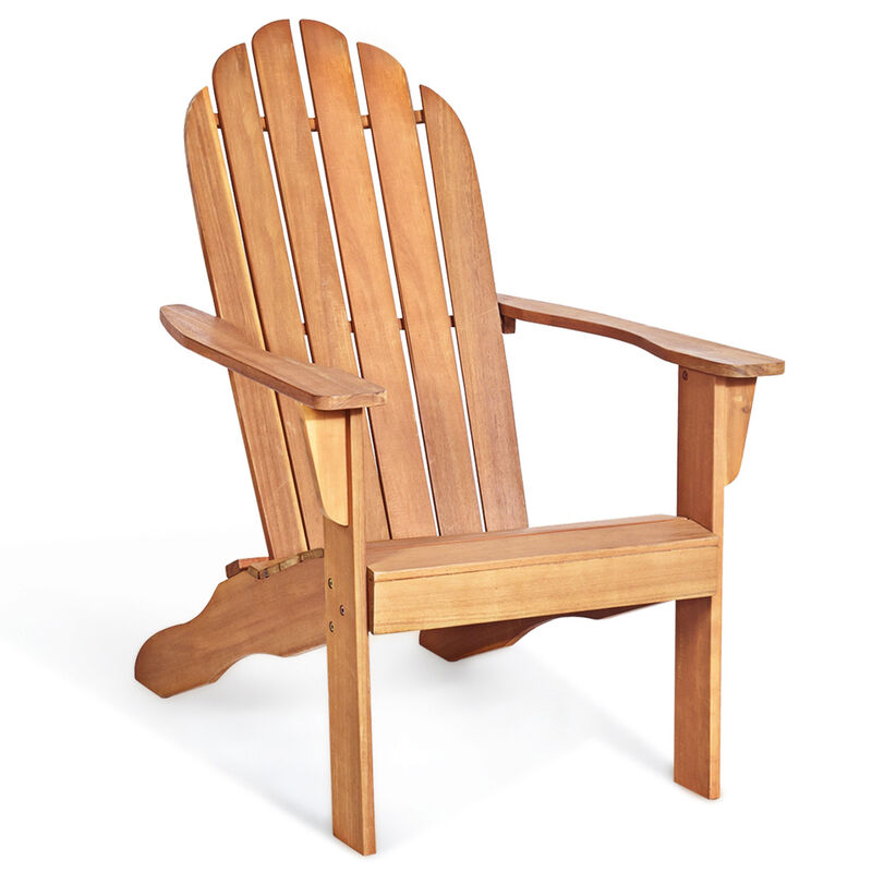 Acacia Wood Outdoor Adirondack Chair with Ergonomic Design