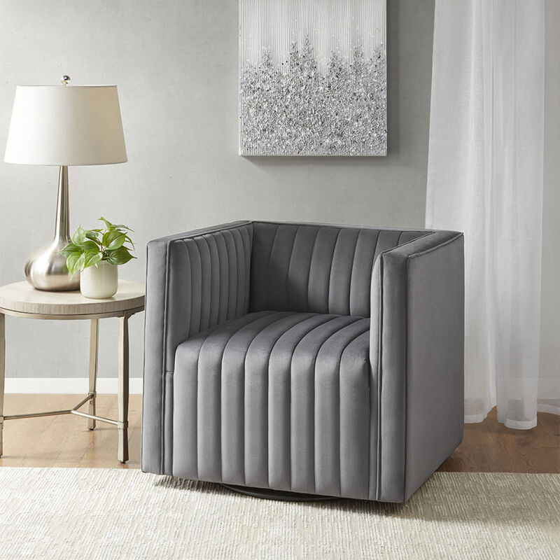 Sikora Channel Tufted Swivel Armchair