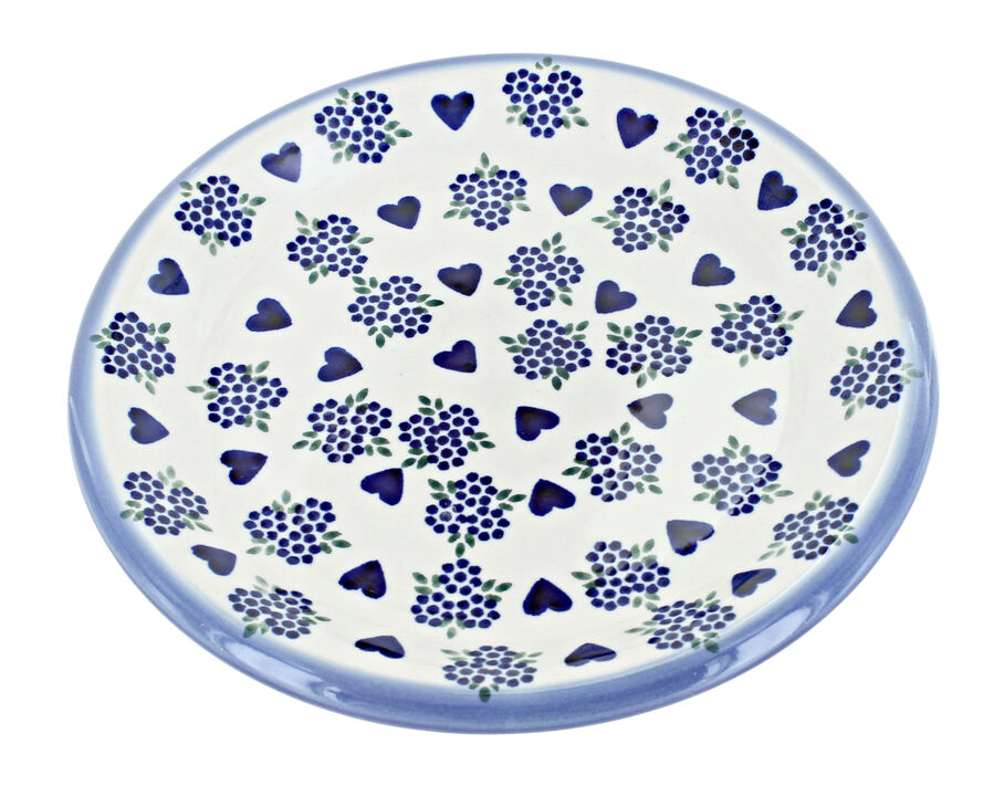 Blue Rose Polish Pottery Sweet Heart Dessert Plate