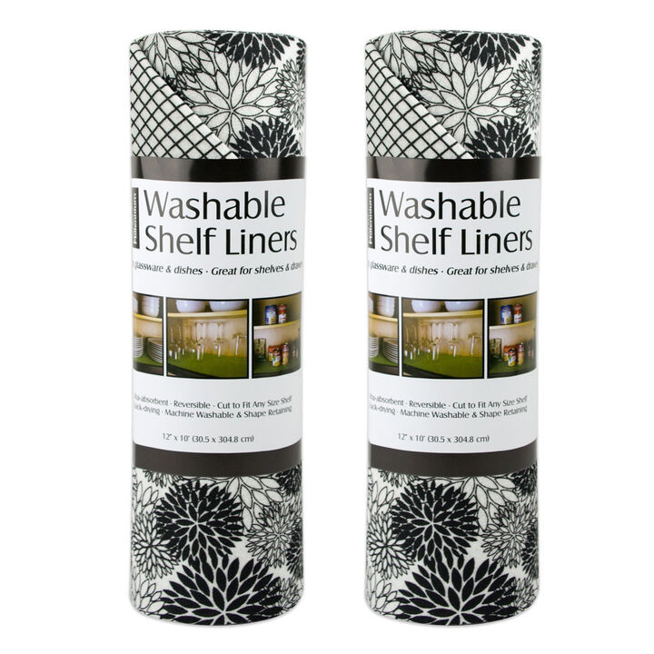 Set of 2 Black Dahlia Shelf Liner Rolls 120"