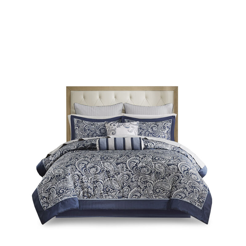 Gracie Mills Thornton Supreme Comfort: 12-Piece Comforter Ensemble with Cotton Bed Sheets