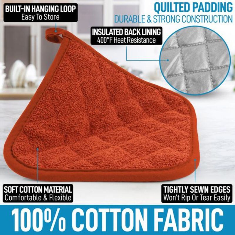 3-Pack Washable Pot Holders for Kitchen Heat Resistant Cotton
