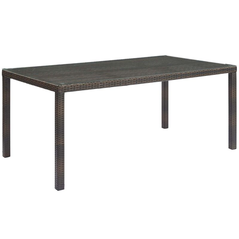 Modway - Conduit 70" Outdoor Patio Wicker Rattan Dining Table Brown