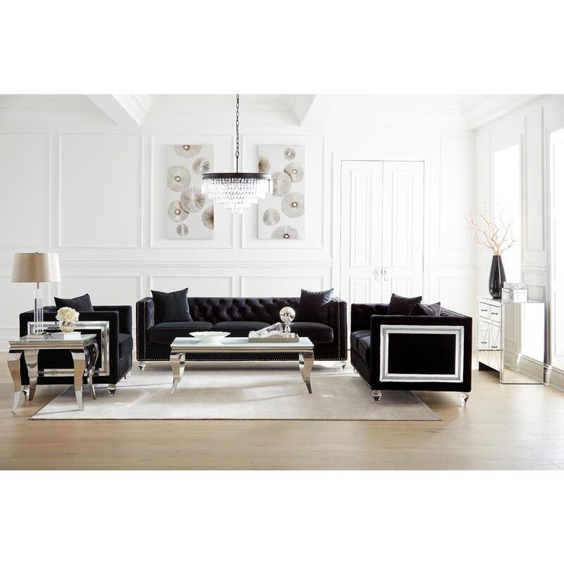 Carone Rectangle Coffee Table White and Chrome