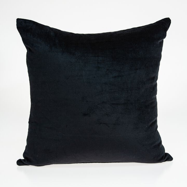 20" Black Handloom Throw Pillow