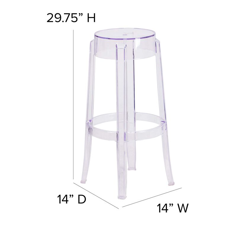 Flash Furniture Laney 29.75'' High Transparent Barstool