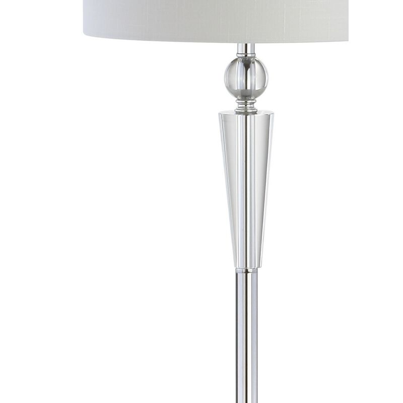 Reese 59.5" Crystal LED Floor Lamp, Clear/Chrome